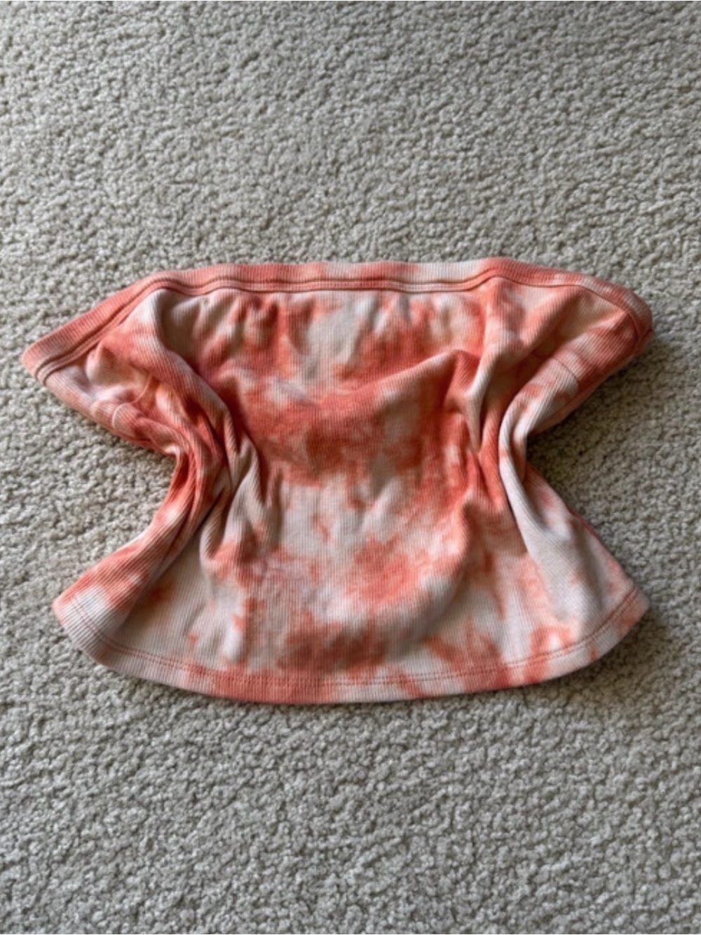 Arizona Jean Company Peach Coral Tie-Dye Strapless Tube Top